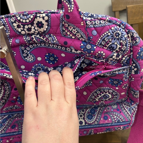 Vera Bradley Weekender Travel Bag in “Boysenberry” Purple and Blue Paisley - Picture 5 of 14